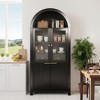 Okak Tall Arched Storage Pantry Cabinet with Glass Doors & Adjustable Shelves,Display Sideboard Accent Cabinet for Dining Room,Kitchen - 2 of 4