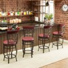 Costway Set of 2/4 Vintage Swivel Bar Stools 26" Bistro Upholstered Dining Chairs Black - 2 of 4