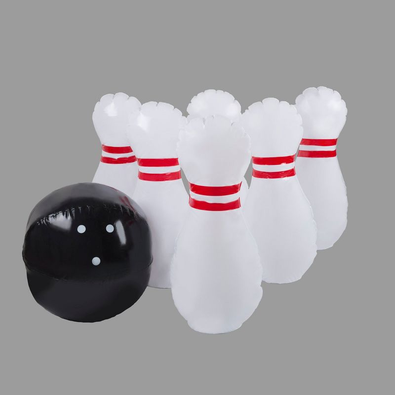 Toy Time Kids' Giant Inflatable Bowling Game Set With 6 Jumbo Pins for Indoor or Outdoor Use, 3 of 8