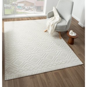 Luxe Weavers Diamond Floral Cream Indoor Area Rug - 1 of 4