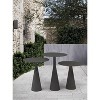 Whiteline Modern Outdoor Living ST1733M-CMT Ireland Large, Medium or Small Aluminum Outdoor Side Table, Grey - 3 of 4