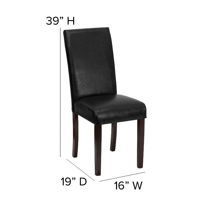 Flash Furniture Traditional LeatherSoft Upholstered Panel Back Parsons Dining Chairs, 5 of 12