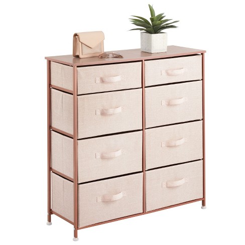 Mdesign Tall Drawer Organizer Storage Tower With 5 Drawers, Light Pink/rose  Gold : Target