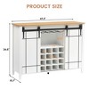 Farmhouse Wine Bar Cabinet with Sliding Barn Door, 47" Kitchen Bar Cabinet with Wine & Glass Rack, Storage Shelves, for Dining Room, Living Room - 3 of 4