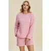 I am a Fashion junky Double Take Full Size Texture Round Neck Long Sleeve Top and Shorts Set - 2 of 4