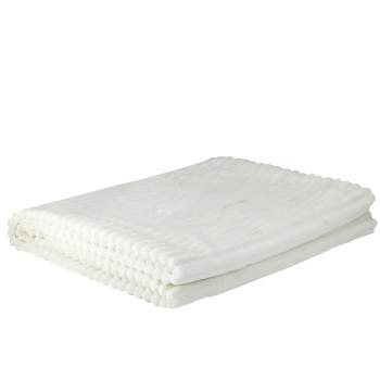 Northlight 50" x 60" Ultra Plush Micro Fleece Throw Blanket - White