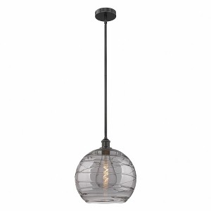 Athens Deco Swirl - 1 Light Stem Hung Pendant In Industrial Style-14.63 Inches Tall and 13.75 Inches Wide - 1 of 1