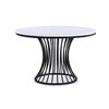 5-Piece Dining Set with Faux Marble Round Table and 4 Upholstered Chairs - 2 of 4
