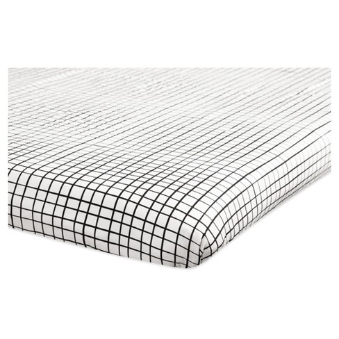 Babyletto Mini Fitted Crib Sheet Tuxedo Monochrome Grid Target