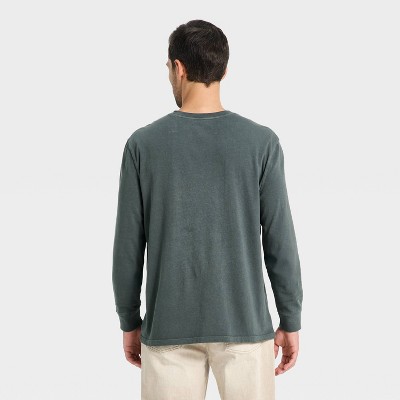 Мужские футболки Goodfellow & Co Men's Vintage Long Sleeve Pocket T-Shirt - Goodfellow & Co™ Navy Blue XL — фото 2