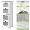Acekool Bathroom Floor Cabinet with 4 Drawers, Semi-Transparent Sunbreak Panels&Waterproof White Finish – Compact Storage for Bathroom, Living Room - 4 of 4