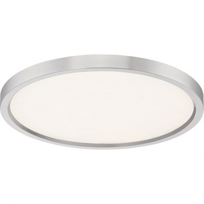Sleek 15" Brushed Nickel LED Flush Mount with White Acrylic Shade