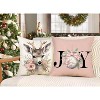 LISM Set of 4 Christmas Pillowcases,Decorations Snowman Deer Joy Pillow Covers - 4 of 4