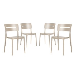 WestinTrends Playa Outdoor Modern Stackable Plastic Patio Dining Chairs (Set of 4) - 1 of 4
