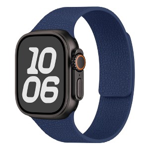 HTUTWOO Litchi-Textured Apple Watch Band, Magnetic Silicone Strap 38/40/41/42/44/45/46/49mm for iWatch Series 11 10 9 8 7 6 5 4 3 2 1 SE Ultra - 1 of 4