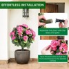 Artificial Topiary Ball Trees with Metal Stakes, UV-Resistant PE Fake Plants with Begonia Flowers for Indoor Outdoor Decor - 4 of 4