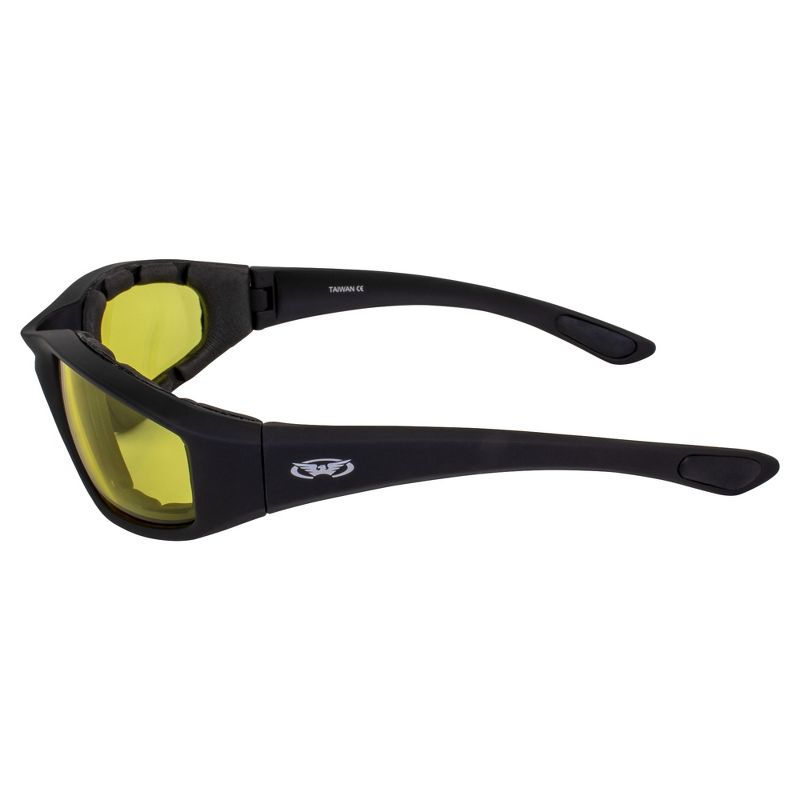 Global Vision Eyewear Kickback Safety Motorcycle Glasses with Yellow Lenses, 3 of 7