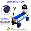 SKRAN Outdoor Sport Wagon All Terrain Pulling Pull-Along Wagons w/Wood Railing Air Tires Big Foot Panel Wagon w/Removable Wooden Side Panels - 2 of 4