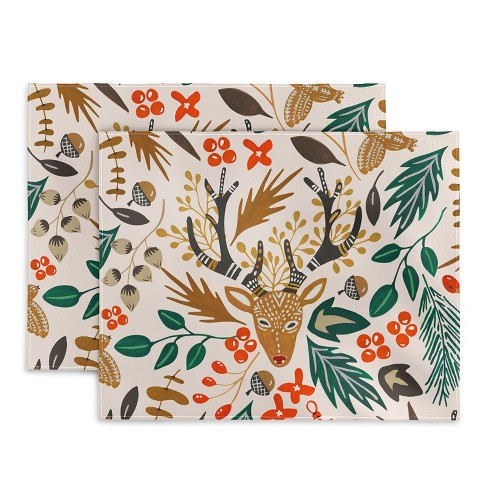 Marta Barragan Camarasa Christmas in the wild nature Placemats - Deny Designs - image 1 of 3