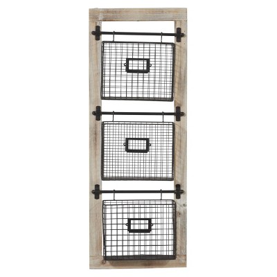 Metal Rectangle Magazine Rack Holder Black - Olivia & May