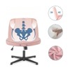 FONTOI Task and Office Chairs, Office Chair with Cross-Leg and Adjustable Height, Armless Swivel for Home Office, Pink, 25.9"*35"*25.5" - 3 of 4