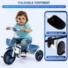 Topteng Kid Steer and Stroll Trike - Blue: Adjustable Handlebar, Steel Frame, Front & Back Basket - 3 of 4