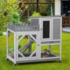 FURNIinspire Pet Crates and Houses, Bunny hutch, Bunny Cage with Roof, Indoor and Outdoor Rabbit Cage, Gray, 38.2"*23.6"*36.3" - 2 of 4