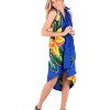 LA LEELA Women's Summer Bikini Wraps Sarong Cover up Wrap Skirt Bathing suit Swimwear Swimsuit Beach Coverup for Women One Size Blue, Floral - 2 of 4