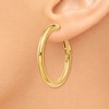 Black Bow Jewelry 3mm, 14k Yellow Gold Omega Back Round Hoop Earrings, 30mm (1 1/8 Inch) - 3 of 4