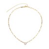 Adornia 14k Gold Plated Mother of Pearl Mini Heart Chain Necklace - 4 of 4