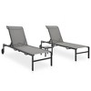 vidaXL 2-Piece Sun Lounger Set with Side Table - Adjustable Backrest, Portable, Textilene & Steel, Ideal for Patio/Garden - 2 of 4