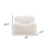 HomeRoots 39" Cream Faux Fur And Upholstered Tufted Lounge Chair - 3 of 4