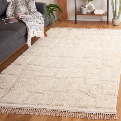 Ivory Hand-Knotted Wool 8' x 10' Area Rug