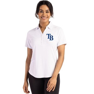 Tampa Bay Rays Cutter & Buck Forge Eco Stretch Recycled Womens Short Sleeve Polo - 1 of 1