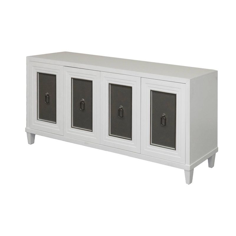 Modern Inlay Design Wood Console for TVs up to 80&#34; Console White/Brown - Tate Collection - Martin Furniture, 2 of 14