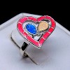 Heart Statement Ring Created Opal Multi Colored Ring Women Ginger Lyne Collection - image 3 of 4