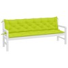 vidaXL Bright Green Garden Bench Cushions - Oxford Fabric, Hollow Fiber Filled, 78.7"x19.7"x2.8", Water-Resistant for Patio/Lounge/Indoor Use - 3 of 4