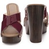 Perphy Women's Patent Platform Crisscross Strap Chunky Heels Sandals - 2 of 4