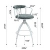 CAVINAS 25.98"Modern Swivel Bar Stool,Set of 2,Upholstery Counter Height Barstools with Backrest,Counter Stools for Bars,Kitchen Island - 3 of 4