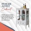 Kings Brand Furniture Versailles Curio Storage Cabinet (White) - 3 of 4