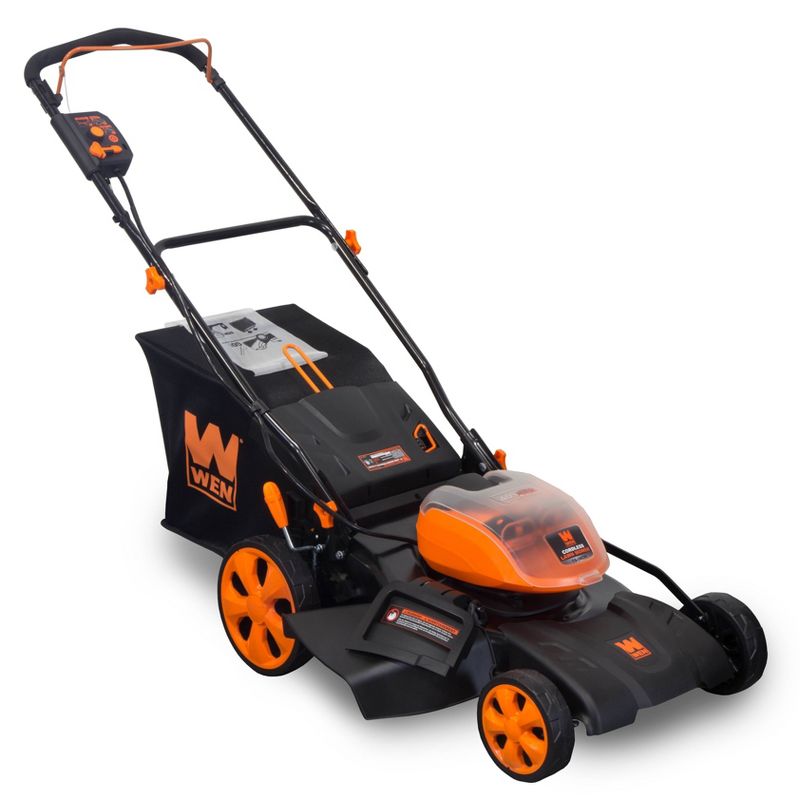 WEN 40439BT 40V Max Lithium Ion 19&#34; Cordless 3-in-1 Lawn Mower with 16-Gallon Bag, 2 of 7