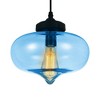 CWI Lighting Glass 1 Light Down Mini Pendant With Blue Finish - 2 of 3