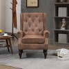 29.33'' Microsuede Upholstered Modern Accent Armchair with Armrests, Foam Cushion and Solid Wood Legs - 2 of 4