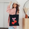 City Creek Prints Coquette Cherries Canvas Tote Bag - 15x16 - Black - 2 of 2