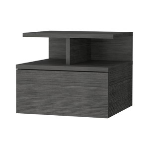 NicBex Wall-mounted Nightstand with 2-Tier Open Shelf Modern End Table with 1-Drawer for Bedroom,Living Room - 1 of 4
