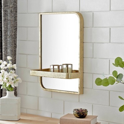 Imogen Decorative Wall Mirror with Shelf Gold - FirsTime