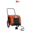 vidaXL Pet Bike Trailer Orange and Black Oxford Fabric and Iron 49.2" x 24.8" x 26" - 2 of 4