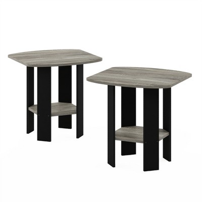 Furinno Simple Design End Table, French Oak, Set of 2