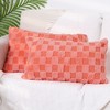 Unique Bargains Decorative Faux Fur Soft Cozy Plush Plaid Decorative Throw Pillow Covers 2 Pcs - 2 of 4