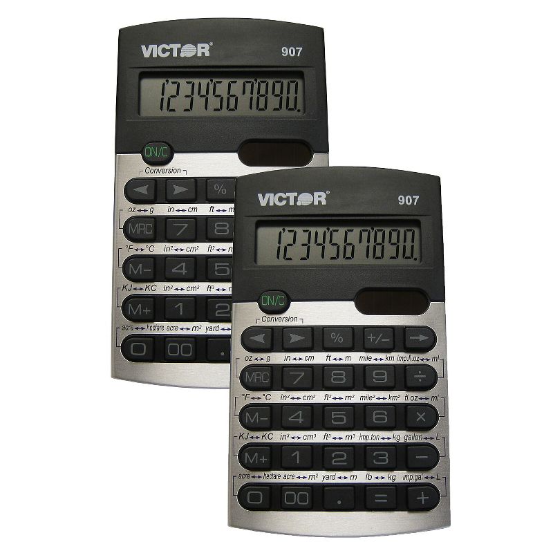 Victor Technology Metric Conversion 10-Digit Battery/Solar Powered Basic Calculator Multicolored, 1 of 3